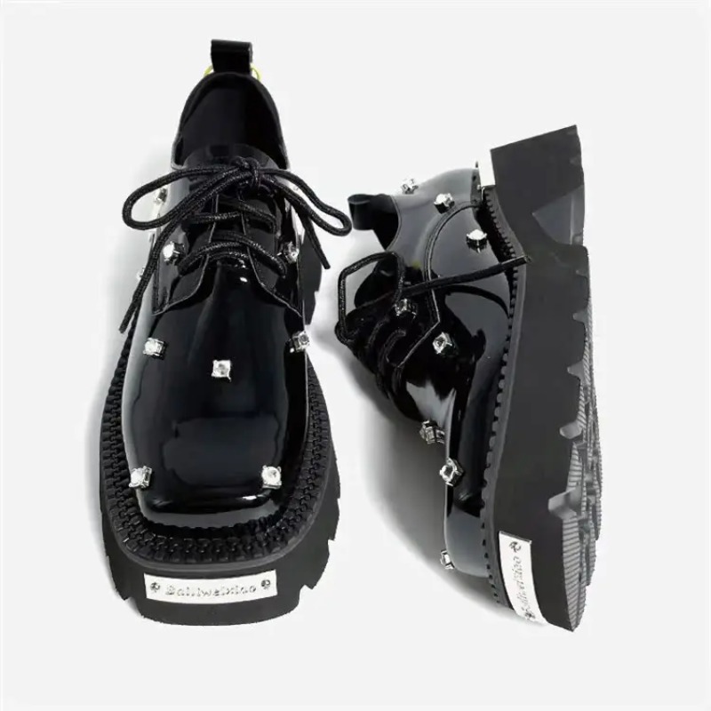 Women'S Fashion Summer 2025 - Damen-Loafer, Kristall-Plattform, klobige Mary Janes-Schuhe, 2025,