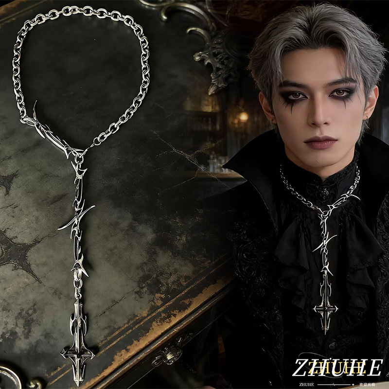 Women'S Fashion Edgy - Gotische Dornenschwert-Anhänger-Halskette, Kupferschmuck-Accessoires für Damen &