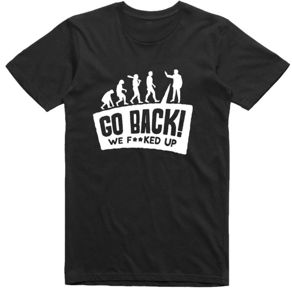Women Fashion Evolution - Herren Lustiges T-Shirt Evolution Go Back