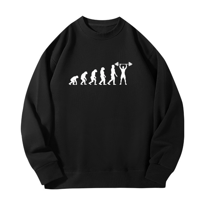 Women Fashion Evolution - Powerlifting Evolution bedrucktes Sweatshirt mit Rundhalsausschnitt