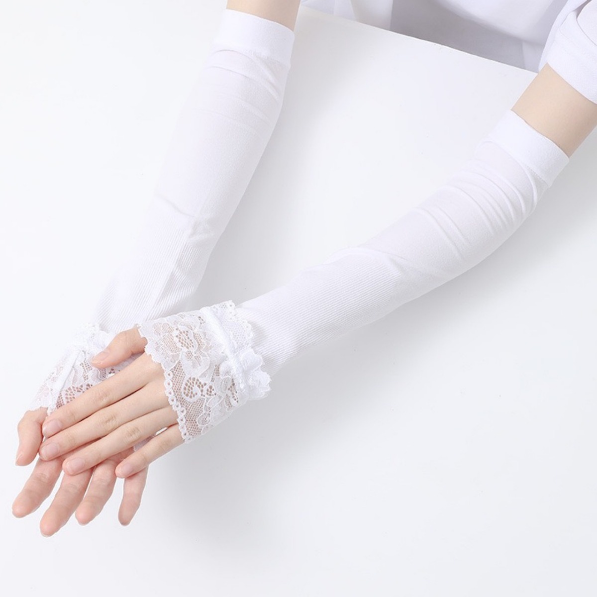 Women'S Fashion Gloves - Lange elastische Armstulpen für Damen, fingerlose