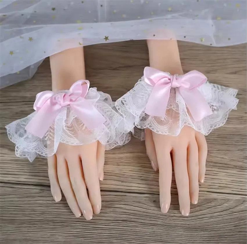 Women'S Fashion Gloves - Japanische Frauen Mädchen Lolita Mehrfarbige Schleife