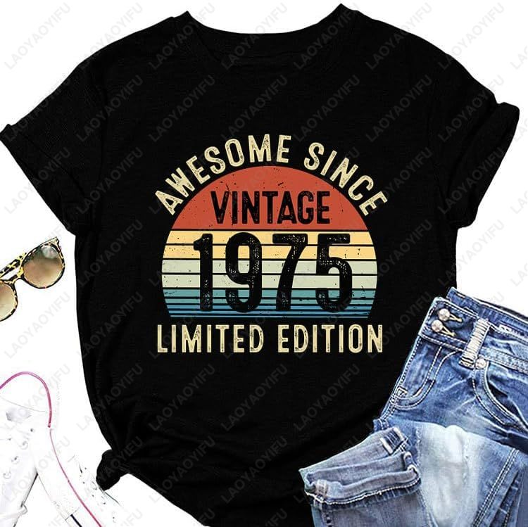 Vintage 1975 T-Shirts für Frau – Women'S Fashion Of The 70S Bewertung und Preis