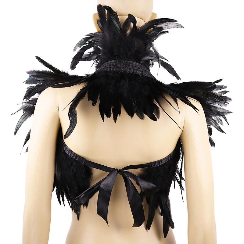 Schwarz Natürliche Feder Shrug – Women'S Fashion Harness Bewertung und Preis
