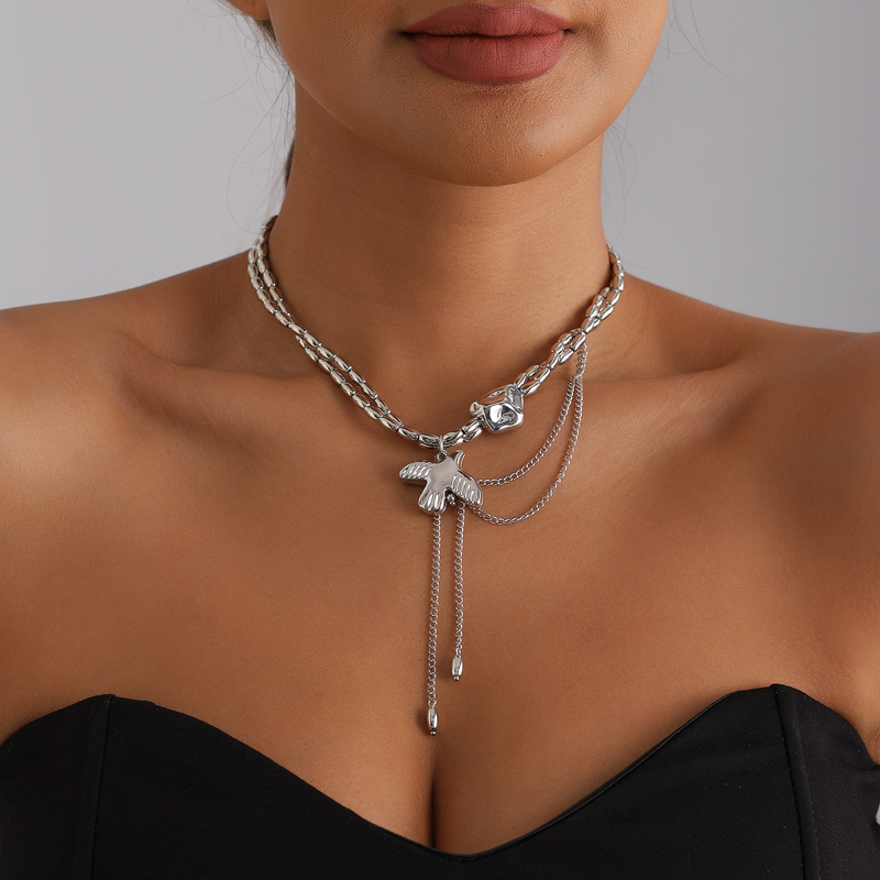 Edgy-Cute Dove Quasten-Halsket – Women'S Fashion Edgy Bewertung und Preis